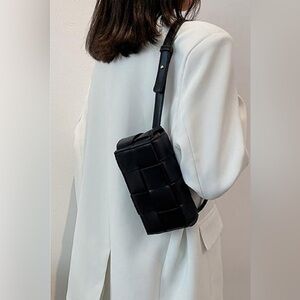 Zenana Vegan Leather Woven Crossbody Bag